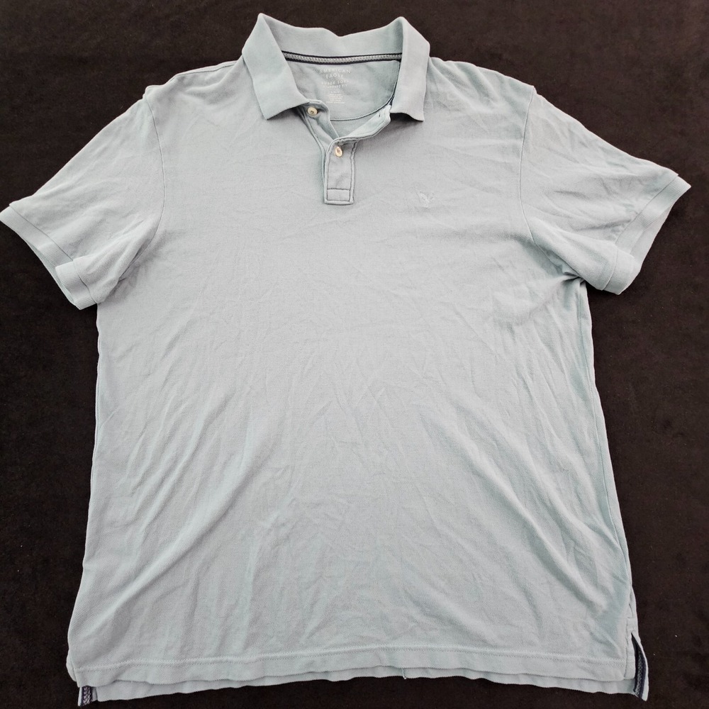 American Eagle Supersoft Standard Fit Green Short Sleeve Polo Shirt Men's‎ L